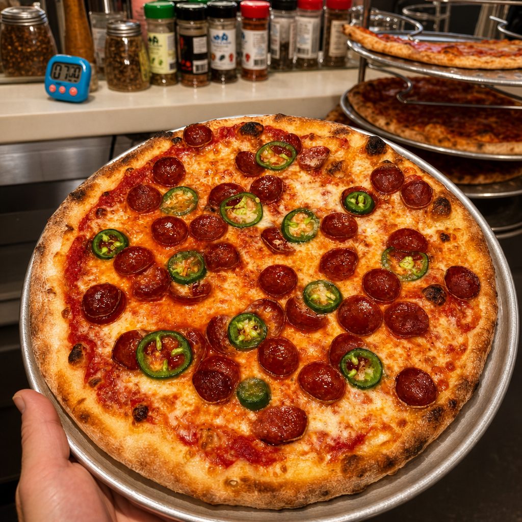 12" Pepperoni & Serrano.